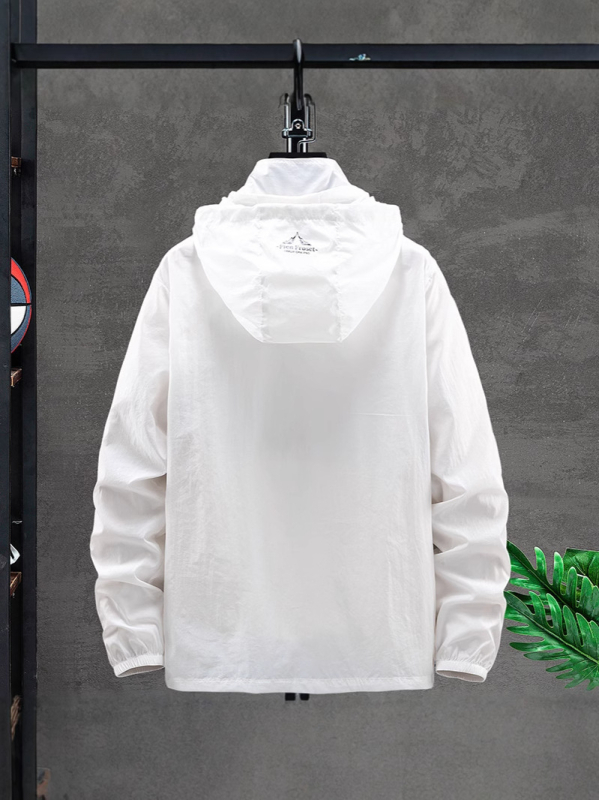 Palton cu glugă, protecție UPF30+ UV, țesătură subțire poliester, buzunare laterale, vara 2025