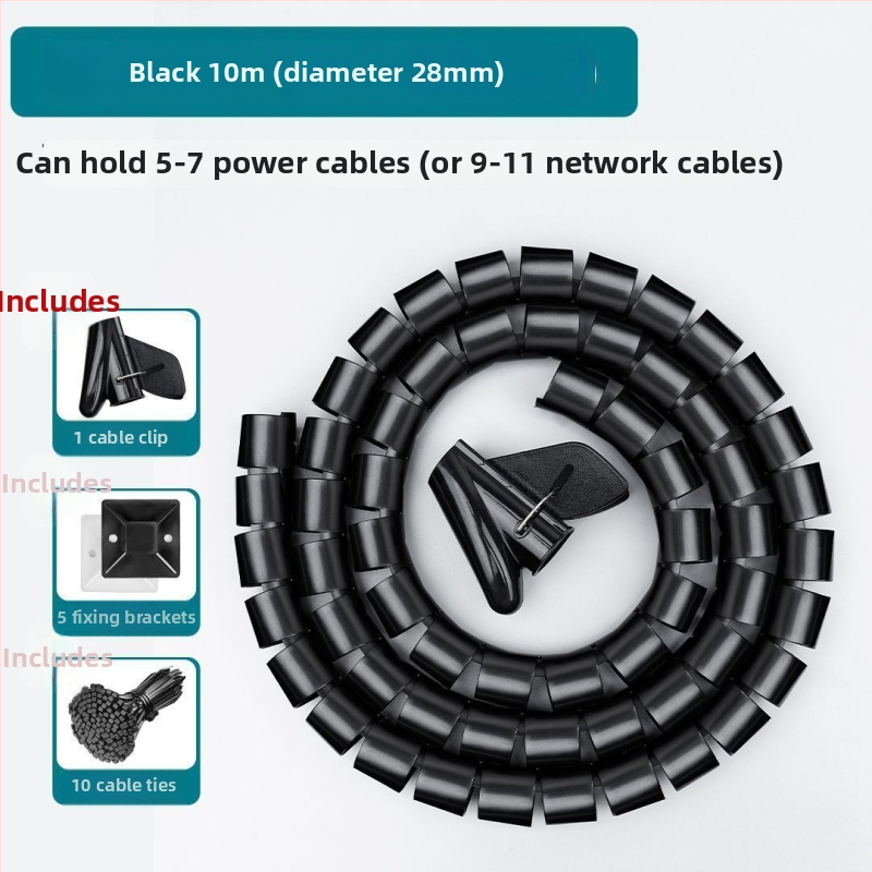 Plastmasas vadu savēršanas caurule ar aizsargājošu kabeli uzglabāšanai un grupēšanai | Stils: Cits | Zīmols: Unique | Kategorija: Cits organizēšanas un putekļu aizsardzības aprīkojums