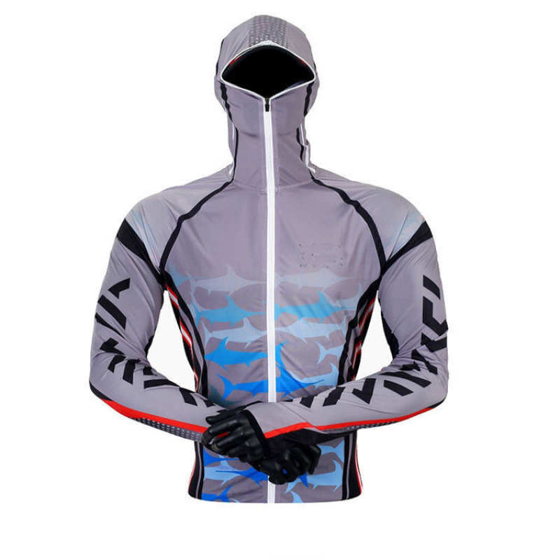 Vīriešu zvejas komplekts no Ice Silk materiāla — elpojošs, ātri žūst, UV aizsardzība, pret odiem, rudens zvejībai