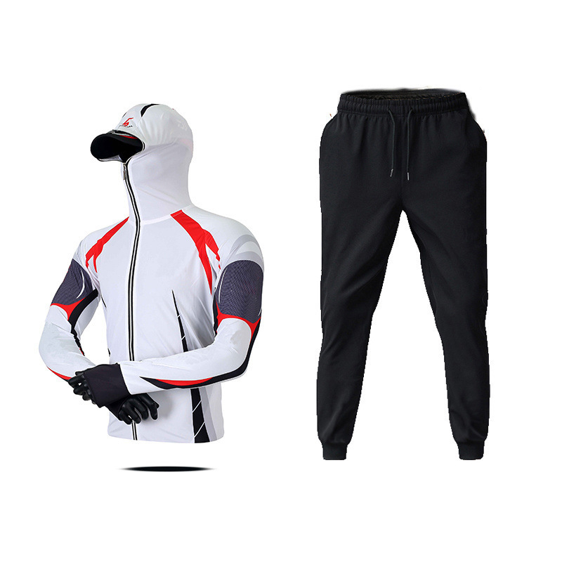 Vīriešu zvejas komplekts no Ice Silk materiāla — elpojošs, ātri žūst, UV aizsardzība, pret odiem, rudens zvejībai