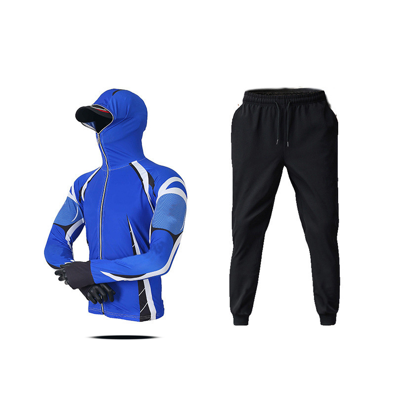 Vīriešu zvejas komplekts no Ice Silk materiāla — elpojošs, ātri žūst, UV aizsardzība, pret odiem, rudens zvejībai