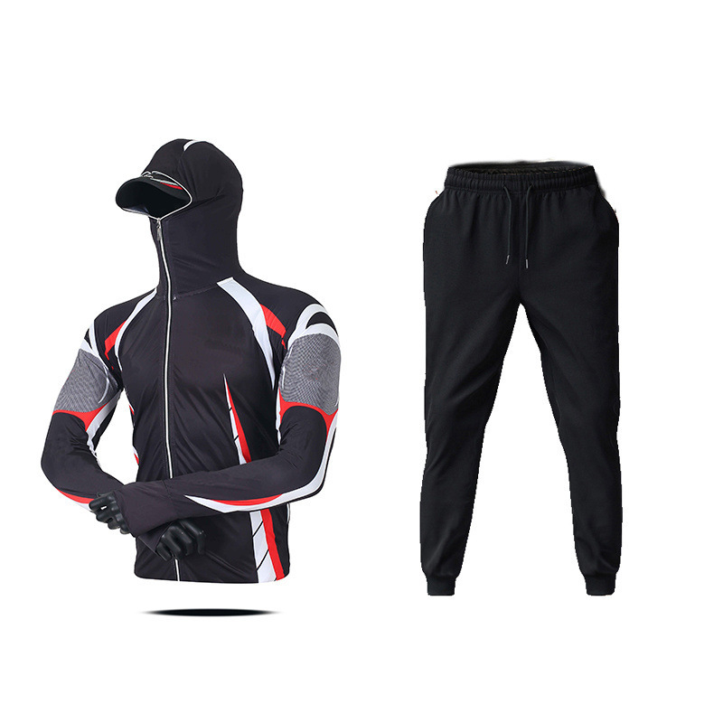 Vīriešu zvejas komplekts no Ice Silk materiāla — elpojošs, ātri žūst, UV aizsardzība, pret odiem, rudens zvejībai