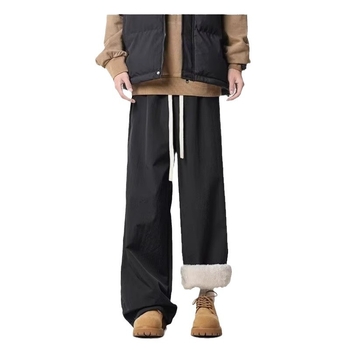 Casual nohavice, japonský štýl, voľný strih, fleecová výstelka na zimu, šnúrkové zapínanie