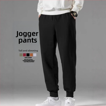 Muške hlače od pamuka s fleš podstavom, uskog kroja, srednji porast, korejski stil za trening