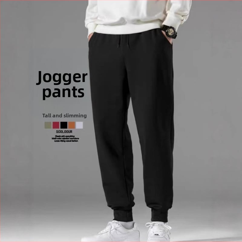 Muške hlače od pamuka s fleš podstavom, uskog kroja, srednji porast, korejski stil za trening