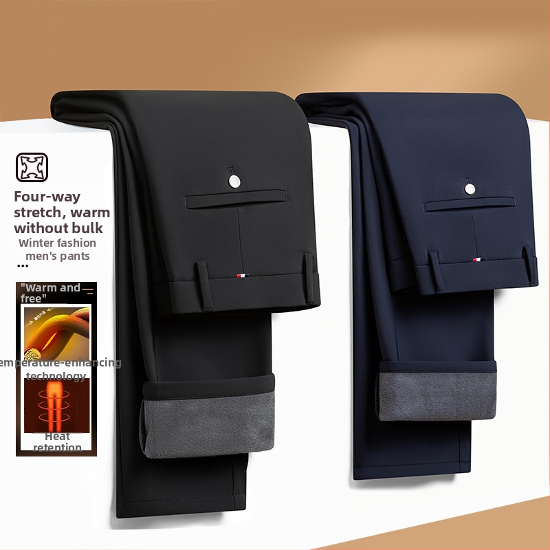 Meeste talvefleecest püksid, sirge lõige, elastne kangas, keskmine vöökoht