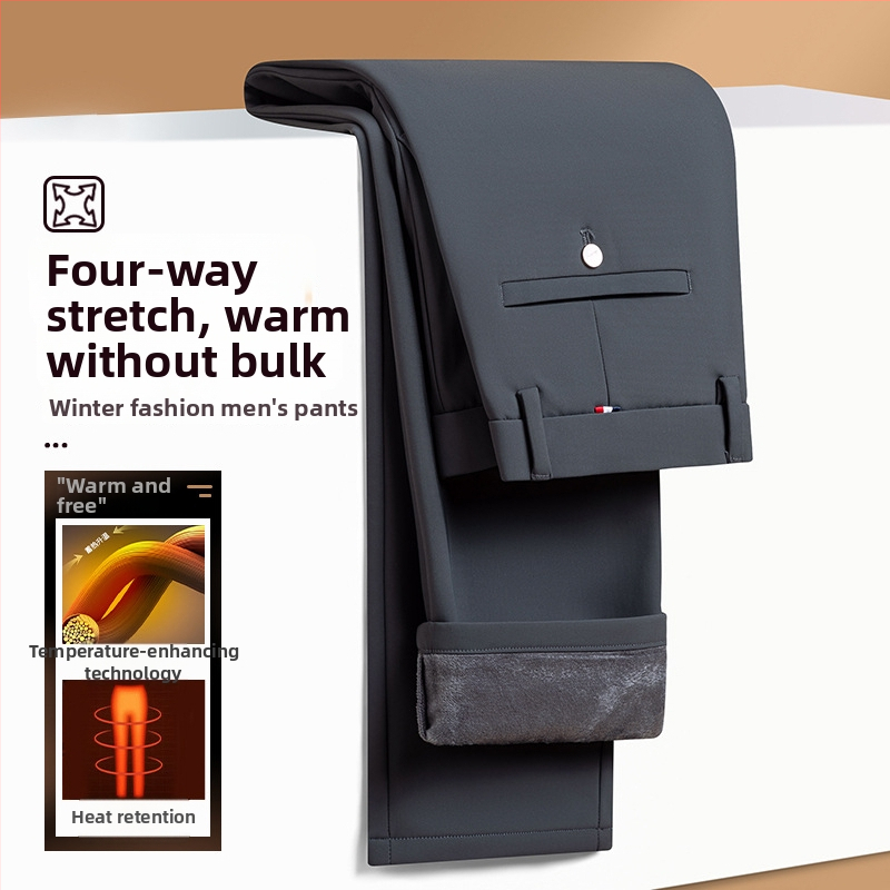 Meeste talvefleecest püksid, sirge lõige, elastne kangas, keskmine vöökoht