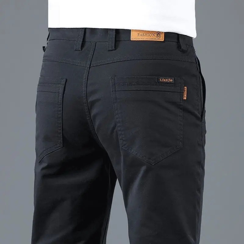 Muške zimske hlače za poslovni casual stil, ravni kroj, podstavljene flisom, 100% poliester