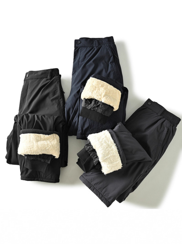 Meeste fleece-vooderdusega grafeniga lõigatud sirged püksid, keskmine vöökoht, igapäevane kandmine, sügis 2025, sünteetiliste kiudude segu