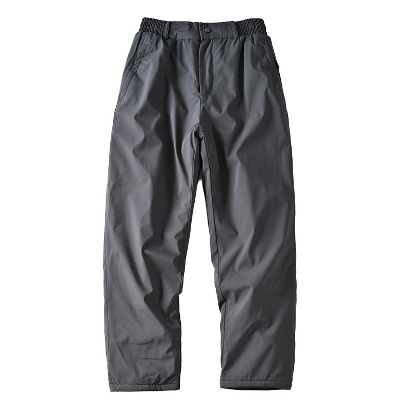 Meeste fleece-vooderdusega grafeniga lõigatud sirged püksid, keskmine vöökoht, igapäevane kandmine, sügis 2025, sünteetiliste kiudude segu