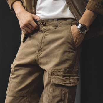 Visokokvalitetne teške retro padobranske cargo hlače za muškarce, slobodnog kroja s više džepova, premium duge hlače za outdoor