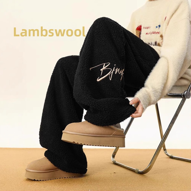 Meeste püksid Korea stiilis veluurist heegeldatud, sirge lõige, kõrge vöökoht, mikroelastsus, tähemärkide muster