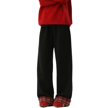 Muške hlače za slobodno vrijeme s flekso podstavom i kariranim uzorkom, Sherpa tkanina, širok kroj