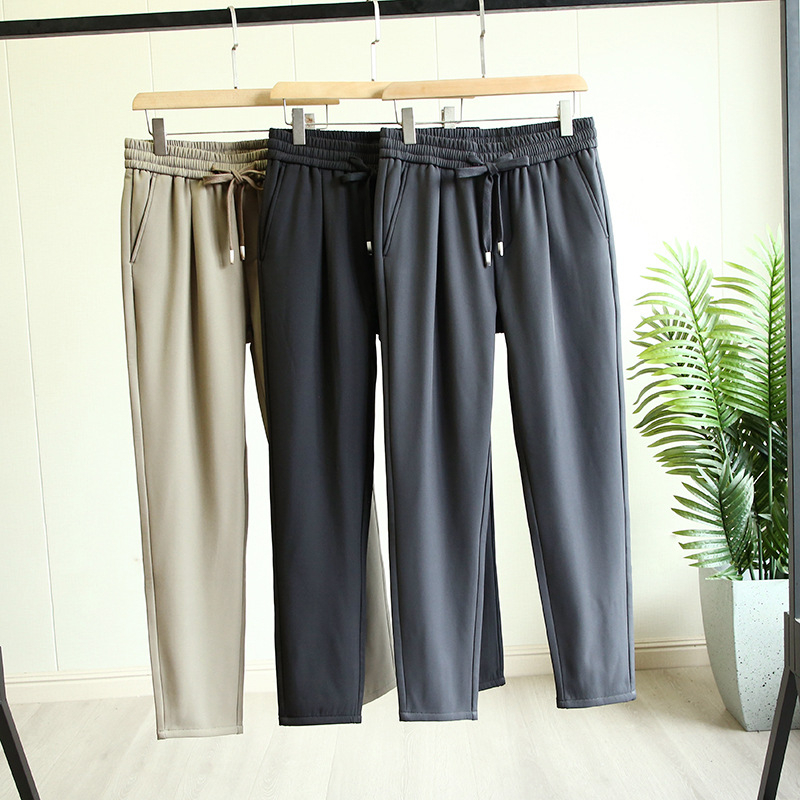 Muške casual hlače — otporne na vjetar, s flis podstavom, ravni kroj, srednji struk, rastezljiva tkanina