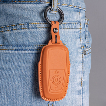 Etui za Ford ključ - koža prvog sloja, luksuzni stil (HF, bez prilagođavanja)