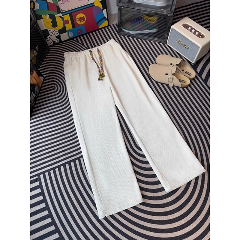 Pantaloni sport bărbați cu căptușeală de fleece, croială dreaptă, cu curea, stil Hong Kong