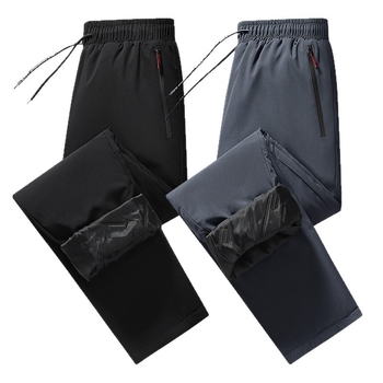 Muške zimske hlače s fleecem, otporne na vjetar i vodu, ravnog kroja, sportsko casual stil