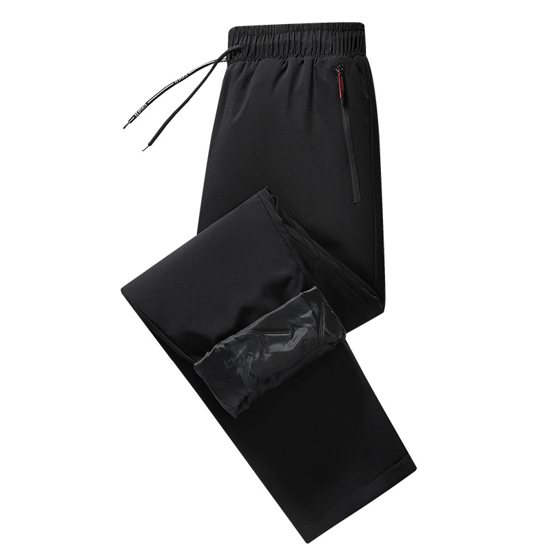Muške zimske hlače s fleecem, otporne na vjetar i vodu, ravnog kroja, sportsko casual stil