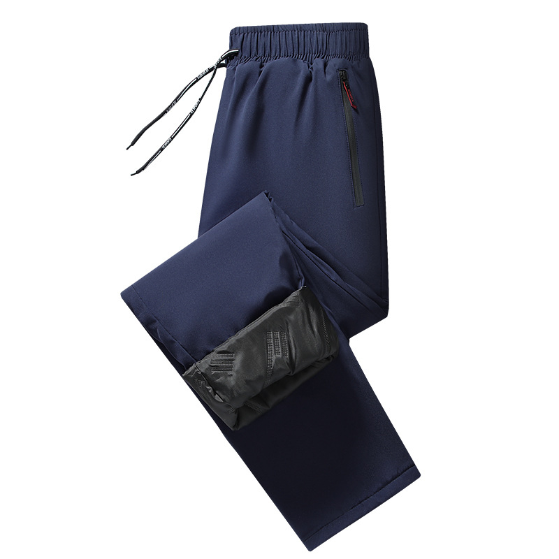 Muške zimske hlače s fleecem, otporne na vjetar i vodu, ravnog kroja, sportsko casual stil