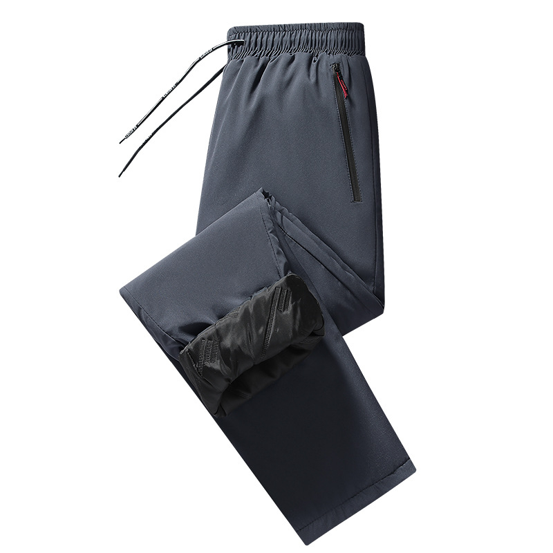 Muške zimske hlače s fleecem, otporne na vjetar i vodu, ravnog kroja, sportsko casual stil