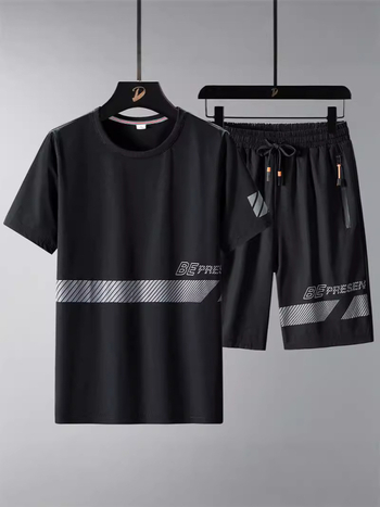 Muški ljetni najlonski T‑shirt set s kratkim rukavima i Five-Minted hlačama