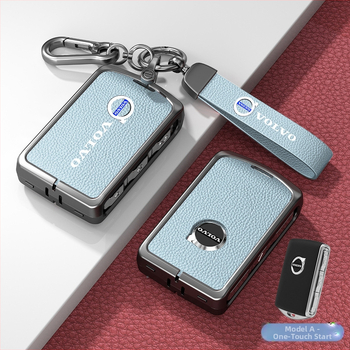 Κάλυμμα κλειδιού Volvo από δέρμα και μέταλλο – κράμα ψευδάργαλου, πολυτελές στιλ, συμβατό με XC60, S90, S60, XC90, V60, V40, Διαθεσιμότητα παραμετροποίησης