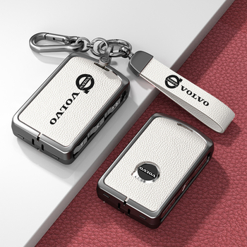 Κάλυμμα κλειδιού Volvo από δέρμα και μέταλλο – κράμα ψευδάργαλου, πολυτελές στιλ, συμβατό με XC60, S90, S60, XC90, V60, V40, Διαθεσιμότητα παραμετροποίησης