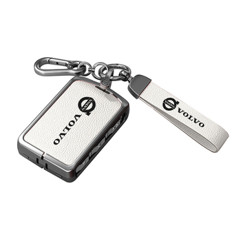 Κάλυμμα κλειδιού Volvo από δέρμα και μέταλλο – κράμα ψευδάργαλου, πολυτελές στιλ, συμβατό με XC60, S90, S60, XC90, V60, V40, Διαθεσιμότητα παραμετροποίησης