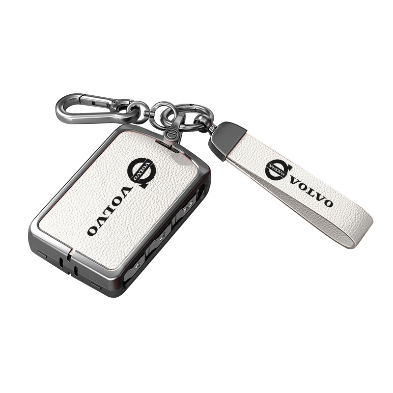 Κάλυμμα κλειδιού Volvo από δέρμα και μέταλλο – κράμα ψευδάργαλου, πολυτελές στιλ, συμβατό με XC60, S90, S60, XC90, V60, V40, Διαθεσιμότητα παραμετροποίησης