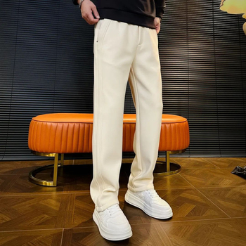 Muške hlače za jesen/zimu, casual, s flis podstavom, ravnog kroja, udobne, minimalističkog dizajna, vrhunskog izgleda