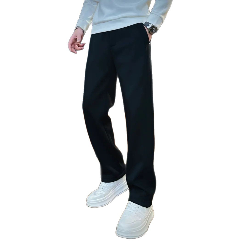 Muške hlače za jesen/zimu, casual, s flis podstavom, ravnog kroja, udobne, minimalističkog dizajna, vrhunskog izgleda