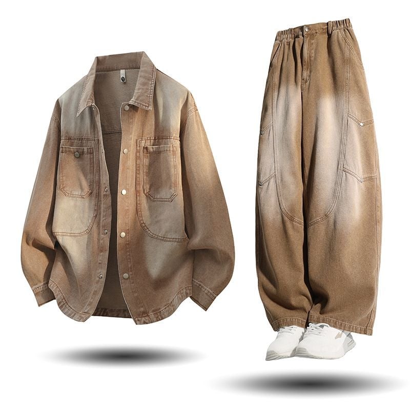 Corduroy švarkas ir kelnių kostiumas, ruduo 2025, Ilgomis rankovėmis, medvilnė