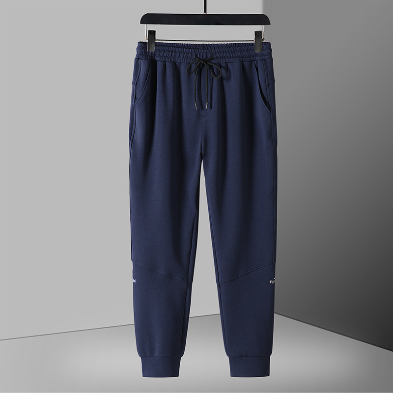 Vyrų didelio dydžio komplektas su užtrauktuku ir gobtuvu — striukė ir kelnės, ruduo 2024, poliesterio medvilnė