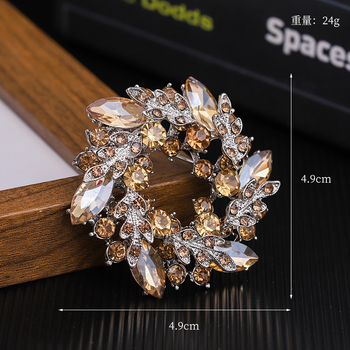 Bauhinia ziedu vainaga korsāža, daudzslāņu 3D piespraude, vintage pilna dimanta piespraude, vairumtirdzniecības apģērbu aksesuāri, Ziemassvētku piespraudes