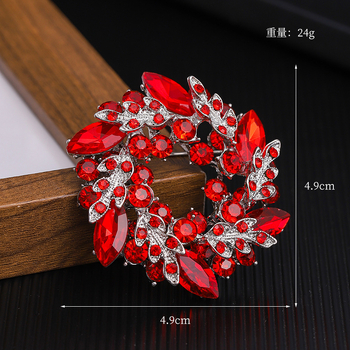 Bauhinia ziedu vainaga korsāža, daudzslāņu 3D piespraude, vintage pilna dimanta piespraude, vairumtirdzniecības apģērbu aksesuāri, Ziemassvētku piespraudes