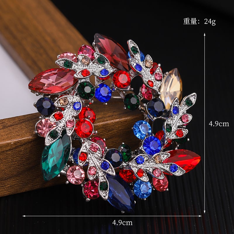 Bauhinia ziedu vainaga korsāža, daudzslāņu 3D piespraude, vintage pilna dimanta piespraude, vairumtirdzniecības apģērbu aksesuāri, Ziemassvētku piespraudes