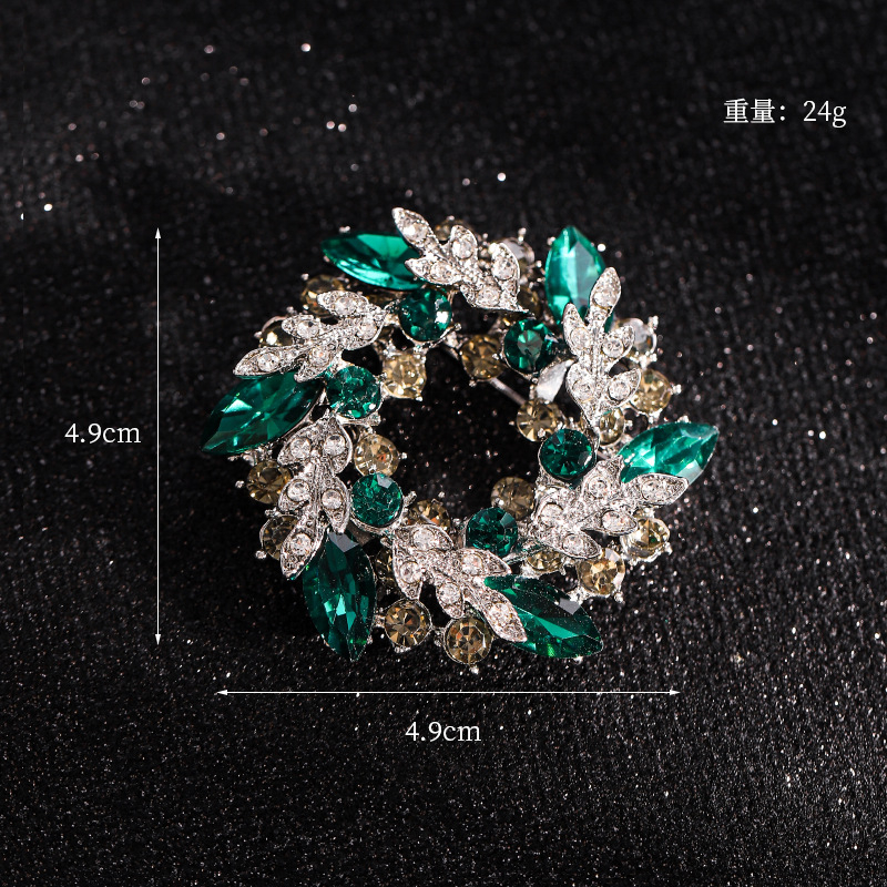 Bauhinia ziedu vainaga korsāža, daudzslāņu 3D piespraude, vintage pilna dimanta piespraude, vairumtirdzniecības apģērbu aksesuāri, Ziemassvētku piespraudes