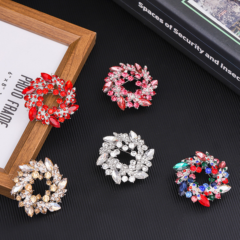 Bauhinia ziedu vainaga korsāža, daudzslāņu 3D piespraude, vintage pilna dimanta piespraude, vairumtirdzniecības apģērbu aksesuāri, Ziemassvētku piespraudes