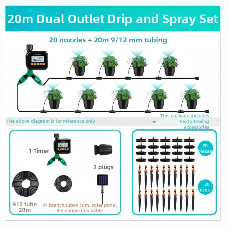 Irrigator inteligent cu alimentare solară, senzor de ploaie, control de la distanță și udare automată