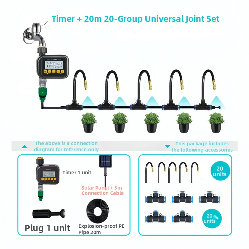 Irrigator inteligent cu alimentare solară, senzor de ploaie, control de la distanță și udare automată