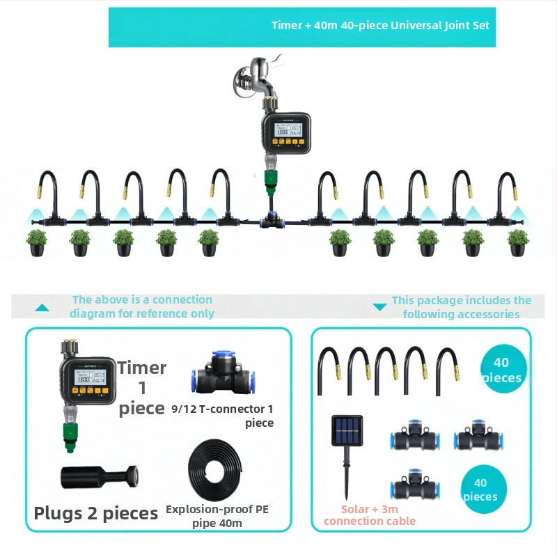 Irrigator inteligent cu alimentare solară, senzor de ploaie, control de la distanță și udare automată