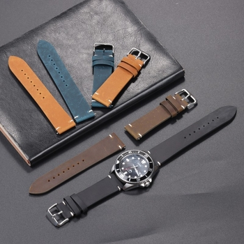Δερμάτινο λουράκι Huawei ρολογιού, Crazy Horse δέρμα, vintage ρετρό στυλ με επιρροές Λογοτεχνίας και Τέχνης, Άνοιξη 2024 έκδοση