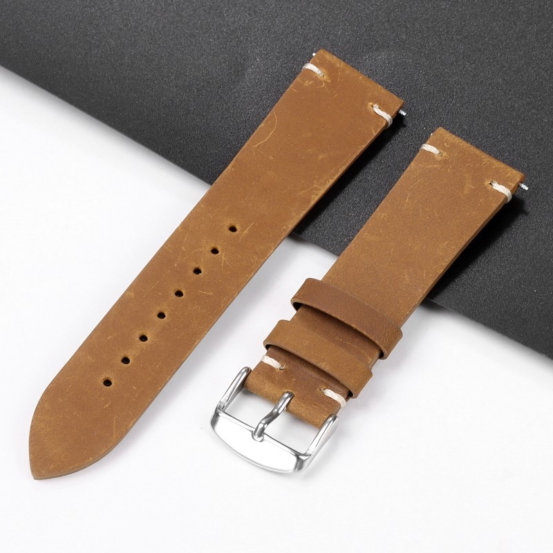 Δερμάτινο λουράκι Huawei ρολογιού, Crazy Horse δέρμα, vintage ρετρό στυλ με επιρροές Λογοτεχνίας και Τέχνης, Άνοιξη 2024 έκδοση