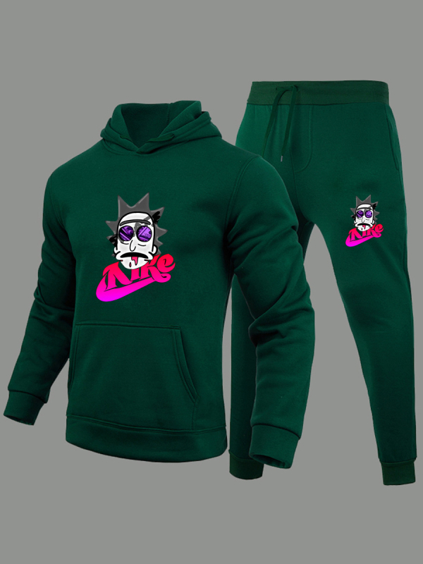 Kapučių megztinio ir kelnių komplektas — poliesterio pluoštas, ilgos rankovės, ilgosios kelnės, megztinis, keturi metų laikai