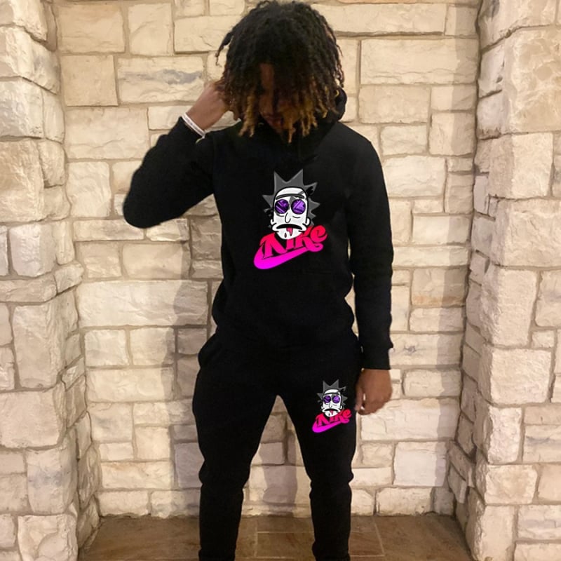 Kapučių megztinio ir kelnių komplektas — poliesterio pluoštas, ilgos rankovės, ilgosios kelnės, megztinis, keturi metų laikai