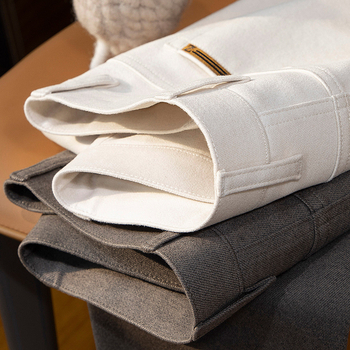 Muške hlače poslovno-udobne ravnog kroja, zimska debela tkanina, srednji struk, kopčanje gumbima, 88% poliester / 12% viskoz