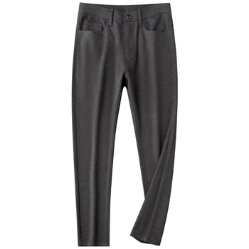 Muške hlače poslovno-udobne ravnog kroja, zimska debela tkanina, srednji struk, kopčanje gumbima, 88% poliester / 12% viskoz