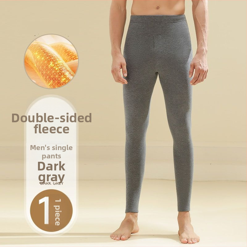 Pánske termálne nohavice bez švov, teplé, 80–90% polyester, jednovrstvové, tkanina 181–200 g/m²