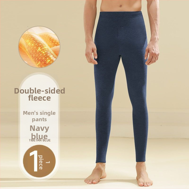 Pánske termálne nohavice bez švov, teplé, 80–90% polyester, jednovrstvové, tkanina 181–200 g/m²