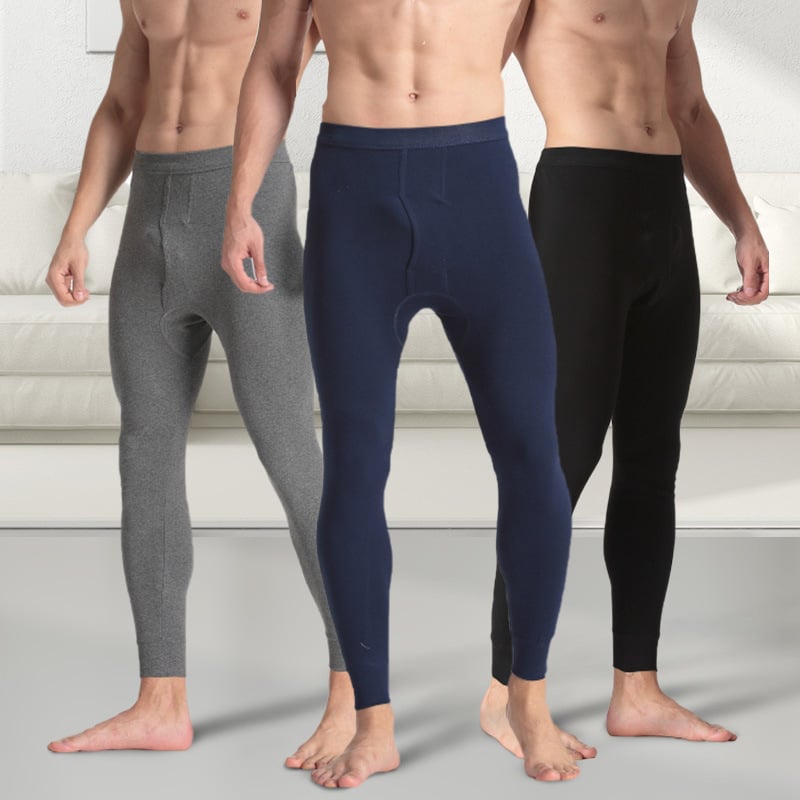 Muške termalne hlače od pamuka, debeli, jednodjelne, tople, jednobojni uzorak